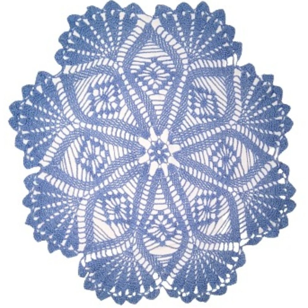 Crocheted Doily, size: large, color: blue